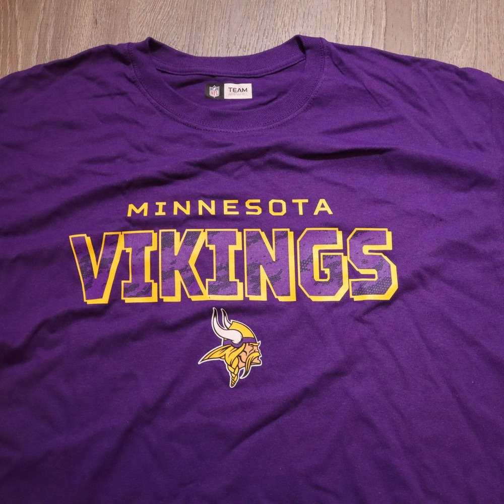 Minnesota‎ Vikings NFL Team Apparel Purple Short Sleeve T Shirt Men's L